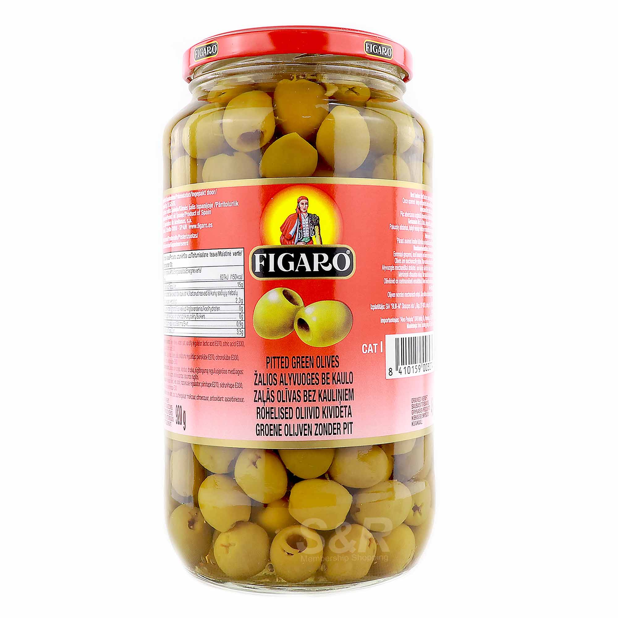 Figaro Pitted Green Olives 920g Figaro Pitted Green Olives 920g